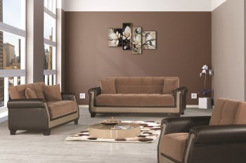 Proline Brown Sofa Bed in Fabric by Casamode w/Options [CMSB-Proline-Brown]