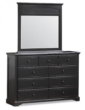 Antique Distressed Ebony Finish Contemporary Nine-Drawer Bureau [LSD-780 RAVELLO BUREAU]