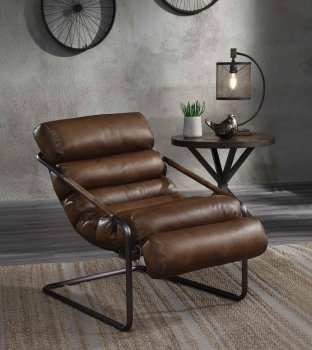 Dolgren Accent Chair 59948 in Sahara Top Grain Leather by Acme [AMAC-59948 Dolgren]