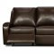 Mahogany Bonded Leather Double Reclining Sofa & Loveseat Set