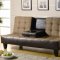 Two-Tone Tan & Dark Brown Modern Convertible Sofa Bed