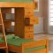 Natural Honey Finish Solid Pine Contemporary Loft Bed with Desk