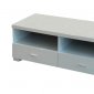 White Finish Modern TV Stand w/Storage Drawers & Shelf