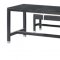 Black Modern 5pc Outdoor Dinette Set w/Clear Glass Top Table