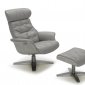 Karma Lounge Chair in Grey Leather by J&M w/Options