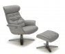 Karma Lounge Chair in Grey Leather by J&M w/Options