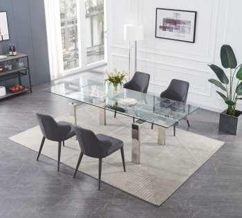 Moda Extension Dining Table by J&M w/Optional Gray Chairs [JMDS-Moda-San Francisco]