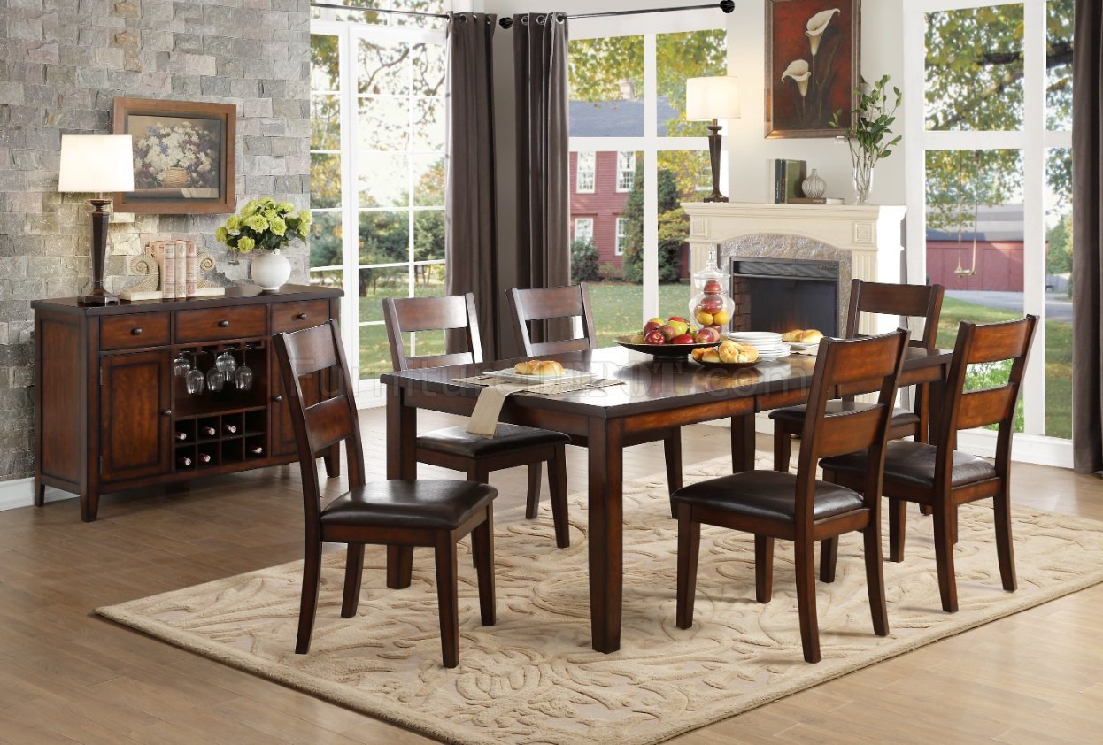 Mantello 5Pc Dining Set 5547-78 - Cherry - Homelegance w/Options