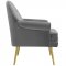 Revive Accent Chair in Gray Velvet Fabric by Modway