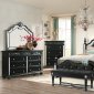 Diana Bedroom in Black Velvet Fabric by Global w/Options