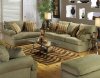 Olive Fabric Modern Couch & Loveseat Set w/Optional Items