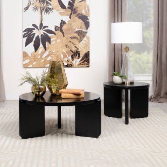 Cordova Coffee Table 3Pc Set 709678 in Black by Coaster