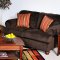 Viva Chocolate Fabric Contemporary 2Pc Sofa & Loveseat Set