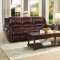 Center Hill Recliner Sofa 9668NDB in Dark Brown by Homelegance