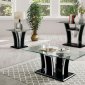 Staten 3Pc Coffee & End Table Set CM4372BK in Black & Chrome