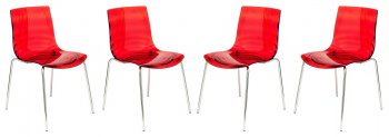 Astor Set of 4 Dining Chairs AC20TR in Red by LeisureMod [LMDC-AC20TR-Astor Red]