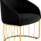 Gio Accent Chair 586 Set of 2 in Black Velvet by Meridian