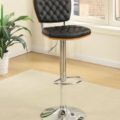 F1580 Set of 2 Bar Stools in Black Leatherette by Poundex