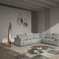 Palinuro Motion Sectional Sofa in Grey Full Leather by VIG