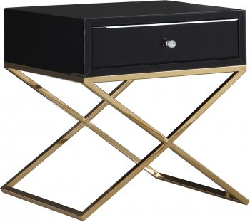 Lynn Side Table 809 in Black Glass by Meridian [MRCT-809 Lynn]