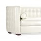 White Full Leather Contemporary Elegant Living Room Sofa