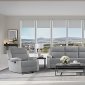 U6027 Motion Sofa & Loveseat Set in Gray & Light Gray by Global