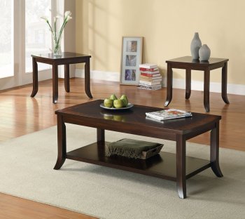 701582 3Pc Coffee Table Set in Deep Brown by Coaster [CRCT-701582]