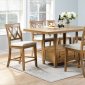 F2493 Counter Ht 7Pc Dining Set in Light Brown Oak by Poundex