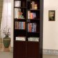 Espresso Finish Modern Bookcase w/Two Doors & Shelves