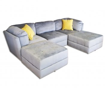 Bowick Sectional Sofa K29600 in Light Gray Fabric by Klaussner [KRSS-Bowick K29600 Light Gray]