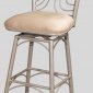 Taupe Suede Seat & Metal Base Set of 2 Swivel Barstools