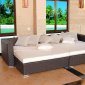 Brown Whicker Modern 4Pc Outdoor Sofa Set w/Footrests