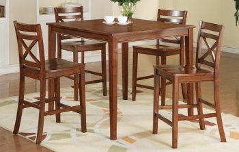 Dark Oak Finish 5Pc Modern Elegant Counter Height Dinette Set [PXDS-2538]