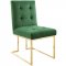 Privy Dining Chair Set of 2 in Emerald Velvet by Modway