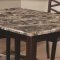 Brown Cherry Finish Modern 5Pc Dining Set w/Faux Marble Top