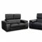 Black Bonded Leather Modern Coco Sofa & Loveseat 2PC Set