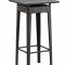 Black Weave Modern 3pc Outdoor Bar Set w/Clear Glass Top Table