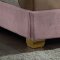 Lana Upholstered Bed in Pink Velvet Fabric by Meridian