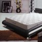 Black & White Leatherette Modern Bed w/Optional Night Stands