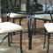 Dark Pewter Metal Base Contemporary Dinette Table w/Glass Top