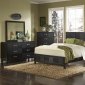 Black Finish Contemporary Bedroom w/Optional Case Goods