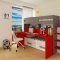 Trasman Bo10 Bunk Bed in Molina/White/Red by ESF