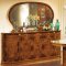 Walnut Lacquer Finish Royal Classic Dining Room W/Floral Inlaids