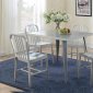 Lipscomb Dining Set 5Pc 107371 in Alluminium by Coaster w/Option