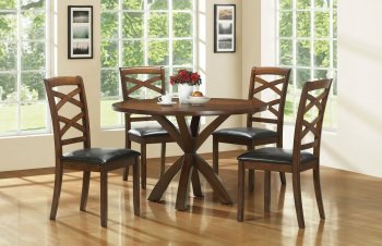 Cherry Finish Transitional Style Dinette w/"X" Motifs [HLDS-D749]