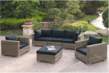 414 Outdoor Patio 6Pc Sectional Sofa Set by Poundex w/Options [PXOUT-414]