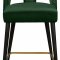 Akoya Counter Stool 795 Set of 2 Green Velvet Fabric - Meridian