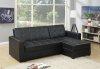 F7894 Adjustable Sectional Sofa in Black Faux Leather by Boss