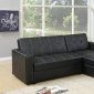 F7894 Adjustable Sectional Sofa in Black Faux Leather by Boss