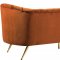 Margo Sofa 622 in Cognac Velvet Fabric by Meridian w/Options